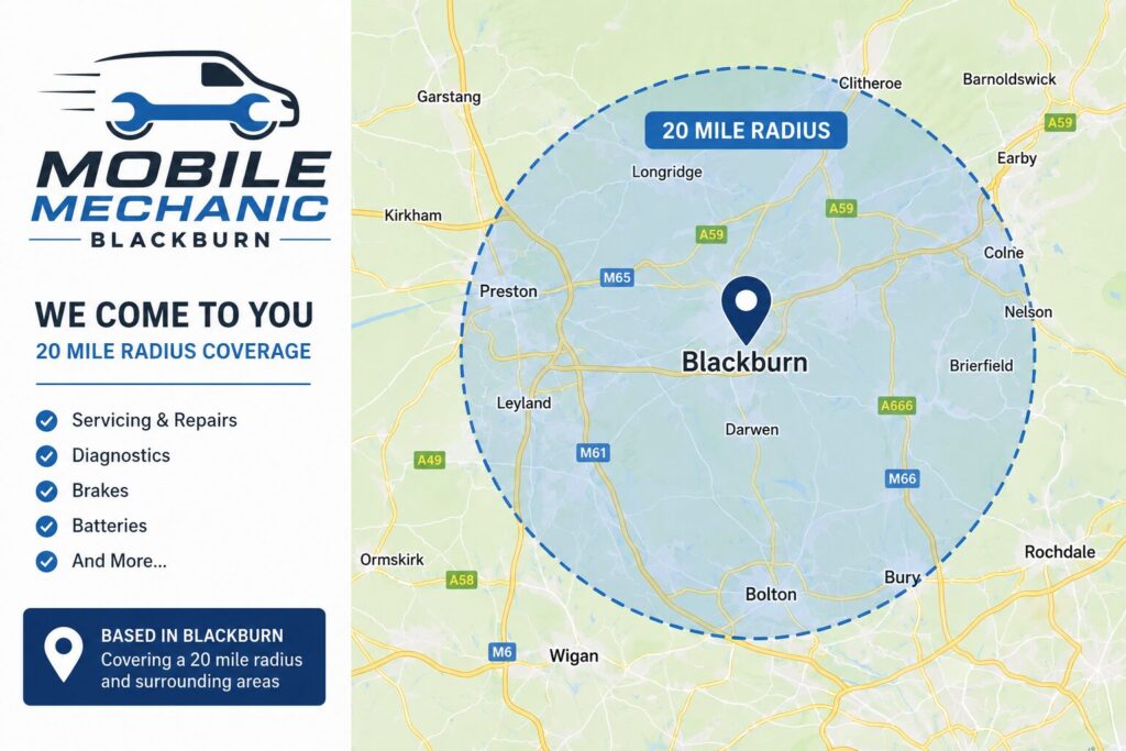 Mobile Mechanic Blackburn map
